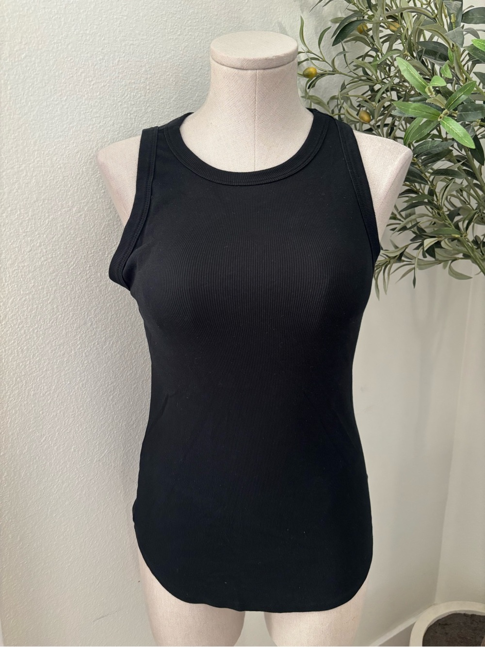 a new day Black Ribbed Tank - Women's Sleeveless Crewneck